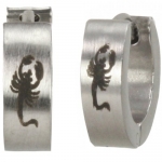 Stainless Steel Scorpion Huggie Hoop Earrings