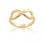 Sterling Silver Gold-Plated Infinity Figure 8 Ring (Size 6) Available in sizes 5 - 6 - 7 - 8 - 9 - 10