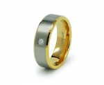 Titanium 18K Gold Plated Wedding Ring (Size 8) Available Size: 6, 7, 8, 9, 10, 11, 12