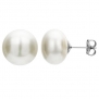 Sterling Silver 8-9mm White Hand-pick Genuine Cultured Freshwater Pearl High Luster Stud Earring.