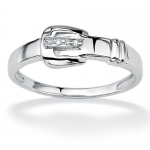 PalmBeach Jewelry Diamond Accent 10k White Gold Buckle Ring