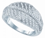 Ladies 10K White Gold .40ct Diamond Wedding Band Ring