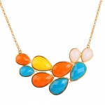 Colorful Necklace, Bubble Jewelry,Drop Shape Necklace, Cluster Necklace (Fn0564) (D)