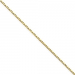 1mm Solid 14K Yellow Gold High Polish Classic Box Link Chain Necklace with Spring-Ring Clasp - 20 inches