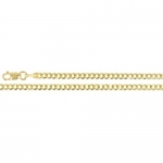2mm 14K Yellow Gold Solid Concave Curb Classic Link Chain Necklace with Secure Lobster Claw Lock Sizes 16 to 30 Available - 16 Inches