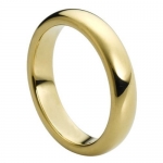 6mm High Polish Domed Yellow Gold Plated Tungsten Carbide Comfort Fit Wedding Band Ring (Sizes 5 to 15) - Size 8