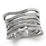 925 Sterling Silver Modern Wavy Ring Size 6.5