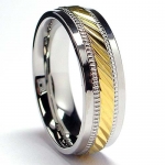 7MM Men's 14K Gold Plated Stainless Steel Ring Size 10.5