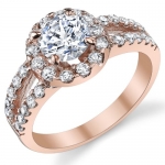 0.75 Carat Rose Gold Plated Sterling Silver Ring with Cubic Zirconia Size 5