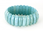 Synthetic Turquoise Howlite Stretchable Bracelet with Crescent Beads