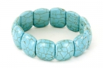 Synthetic Turquoise Howlite Stretchable Bracelet with Square Beads