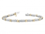 Diamond Bracelet 1.0 Carat (ctw) in 10K White and Yellow Gold
