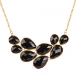 Black Necklace, Bubble Jewelry,Drop Shape Necklace, Cluster Necklace (Fn0564) (F)