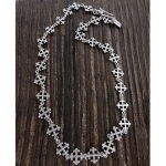 Designer Inspired Silver Stainless Steel Women or Mens Necklace. Mens Stainless Steel Metal Cross Chain Necklace Color: Bs Size: 24 Inch Long