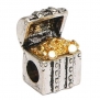 European Style Compatible Open Silver Plated Treasure Chest With Gold Plated Coins - Exclusive Windsor Sterling Design