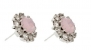 Swarovski Crystal Circle Stud Earrings in Alabaster - Crystal Circle Stud Earrings in Alabaster / Silver - Stud Earrings with Drop Style