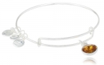 Alex and Ani Bangle Bar November Birthstone Shiny-Silver Expandable Bracelet