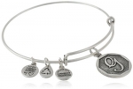 Alex and Ani Russian Silver Initial G Expandable Wire Bangle Bracelet, 7.25