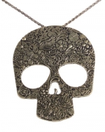 Fashion Vintage Big Skull Pendant Necklace (Model: Xl010025) (Bronze)