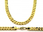 Curb Chain Necklace - 24 k Gold Plated - Men's - 10MM WIDE, 24 inch Bling solid