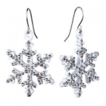 Beautiful Ice Crystal Clear Snowflake Christmas Gift Winter Holiday Dangle Earrings
