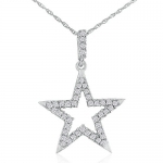 1/4ct Diamond Star Pendant set in White Gold