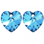 Crystal Heart Swarovski Elements Heart Shaped Crystal Stud Earrings - Blue