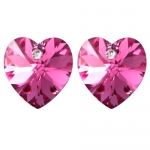 Crystal Heart Swarovski Elements Heart Shaped Crystal Stud Earrings - Pink