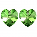 Crystal Heart Swarovski Elements Heart Shaped Crystal Stud Earrings - Green