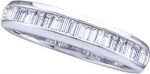 .925 Sterling Silver 0.15 Ct Baguette Diamond Wedding Band