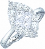 Ladies 14k White Gold .25 Ct Princess Round Cut Diamond Ring