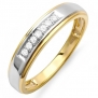 0.12 Carat (ctw) 18K Yellow Gold Plated Sterling Silver Round Diamond Men's Seven Stone Wedding Band (Size 9.5)