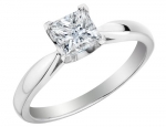 Princess Cut Diamond Engagement Ring 7/10 Carat (ctw) in 18K White Gold, Size 5.5