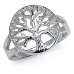 925 Sterling Silver TREE of LIFE FILIGREE Circle Ring Size 5.5