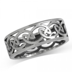 8MM 925 Sterling Silver Celtic Knot Band Ring Size 10