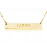 Bar Necklace Personalized Bar Necklace 18k Gold Plated- Custom Made Any Name (22 Inches)