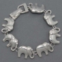Silver Tone Bracelet with Elephant Charms 1/2 High / 7 3/4 Long