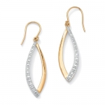 PalmBeach Jewelry Diamond Accent 18k Yellow Gold Over Sterling Silver Marquise-Shaped Drop Earrings