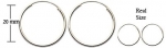 Rhodium Hoop earrings by GlitZ JewelZ © - 13/16' (20MM) - Rhodium Earrings - Unisex - Mens hoops - Rhodium