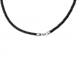 Mens Chisel Necklace in Leather and Stainless Steel 18 Inch