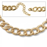 PalmBeach Jewelry Curb Link Necklace in Yellow Gold Tone