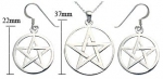 rhodium Pendant - plain rhodium pentagram - Comes with 16' rhodium link chain. Beautifully designed and hand polished to a very high jewellery standard. You can buy the matching earrings also: see menu below