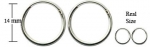 Silver Hoop earrings by GlitZ JewelZ © - 9/16' (14MM) - Silver Earrings - Unisex - Mens hoops - Sterling silver