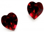Precious Small 1/4 Multi-faceted Sparkling Ruby Red Color Genuine Swarovski Elements Crystal Heart Stud Earrings
