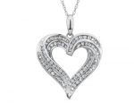 Diamond Heart Pendant Necklace 1/2 Carat (ctw) in 10K White Gold with Chain