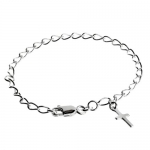 Sterling Silver Cross Charm Child's Bracelet - 6 Inch