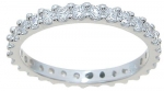 Edwin Earls Clear Cubic Zirconia Cz Sterling Silver Eternity Band Ring 1.5mm (9)