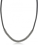 Kenneth Cole New York Seed Bead Boost Silver Seed Bead Wrapped Leather Necklace, 20