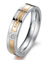 Endless Love Engraved Stainless Steel Engagement Wedding Anniversary Promise Ring for Couple, Ladies' 8