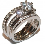 Edwin Earls 3 Piece Wedding Ring Set Sterling Silver (8)